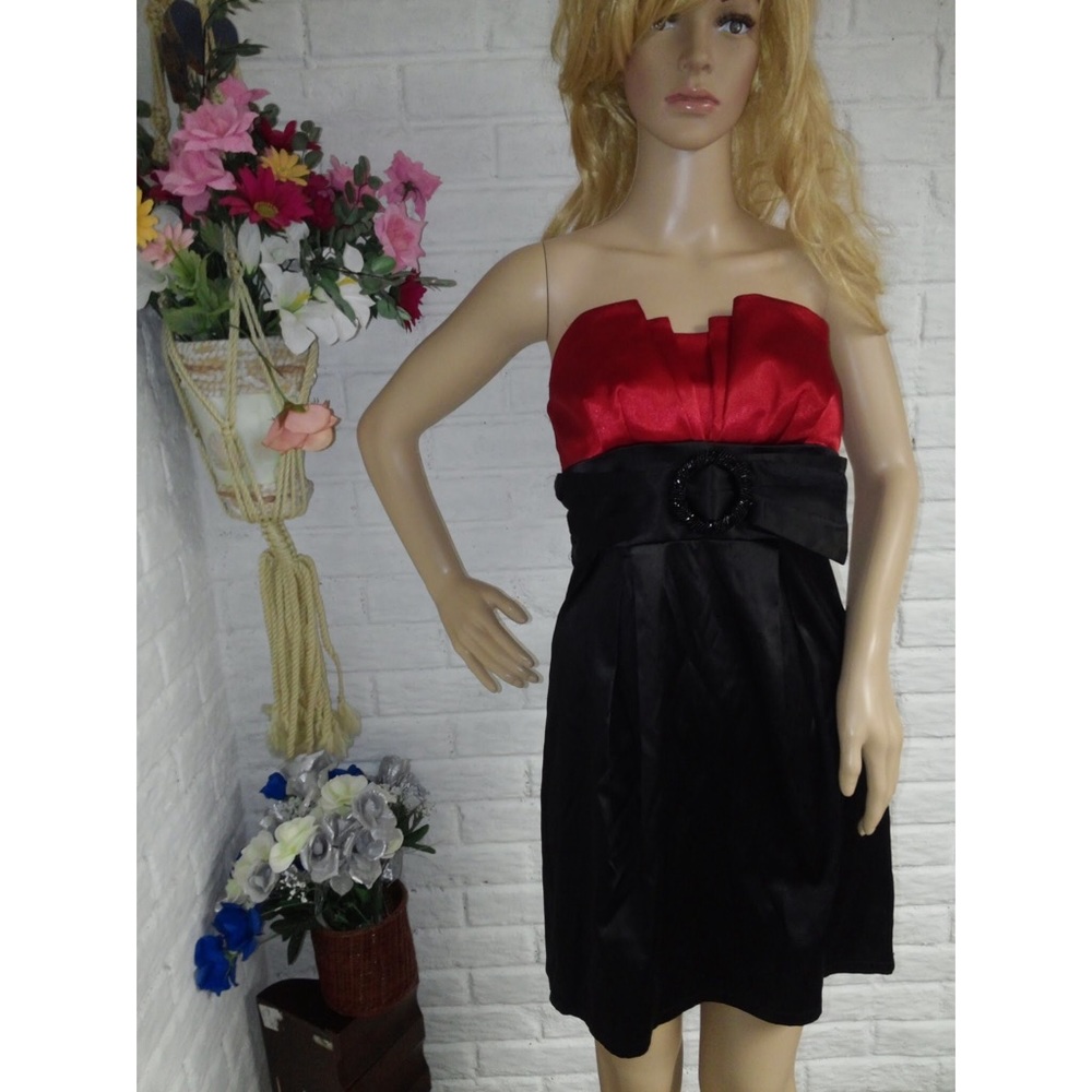 Trixxi Strapless Belted Waist Dress Juniors (3)